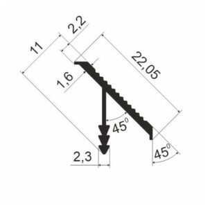 Профиль врезной T18-05 (45°)