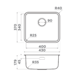 Omoikiri Omi 43-U/I Ultra Mini нерж. сталь